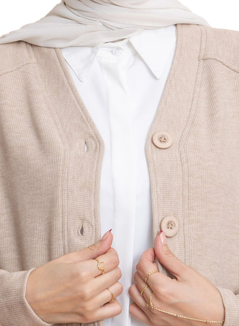 Latte RD-Button Sweater